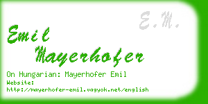 emil mayerhofer business card